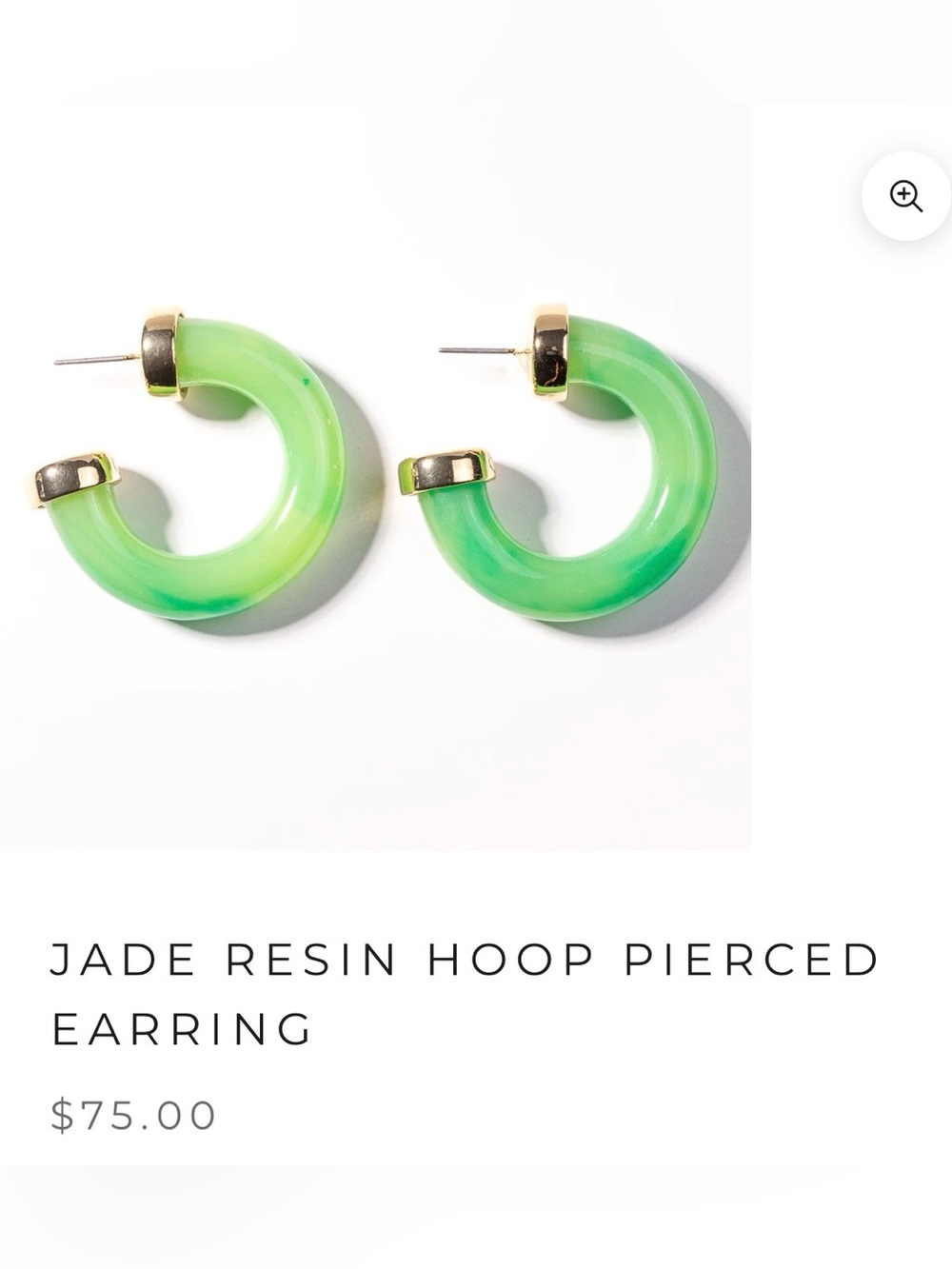 Kenneth Jay Lane Green Jade Hoop Earrings - Picture 2 of 6